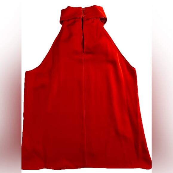 Worthington Women’s Hot Cayenne Red Halter Neck Sleeveless Blouse Sz Large NWT - Picture 3 of 6